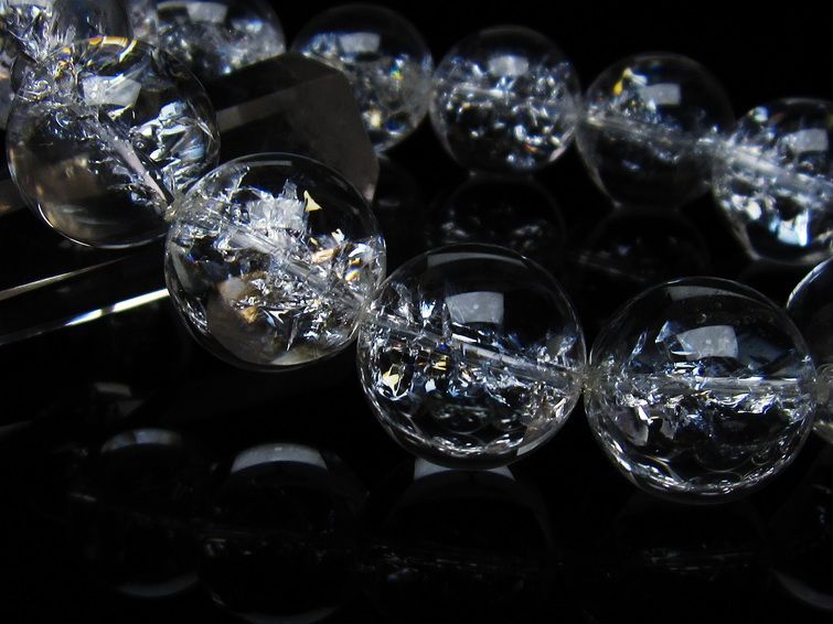 アイリスクォーツ 水晶 ブレスレット 18mm 一点物 111-35498
