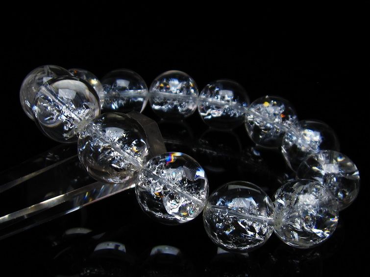 アイリスクォーツ 水晶 ブレスレット 18mm 一点物 111-35501