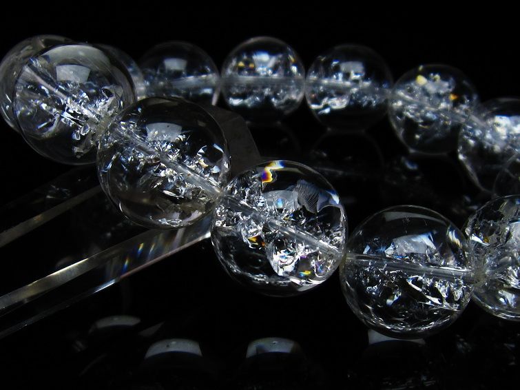 アイリスクォーツ 水晶 ブレスレット 18mm 一点物 111-35501