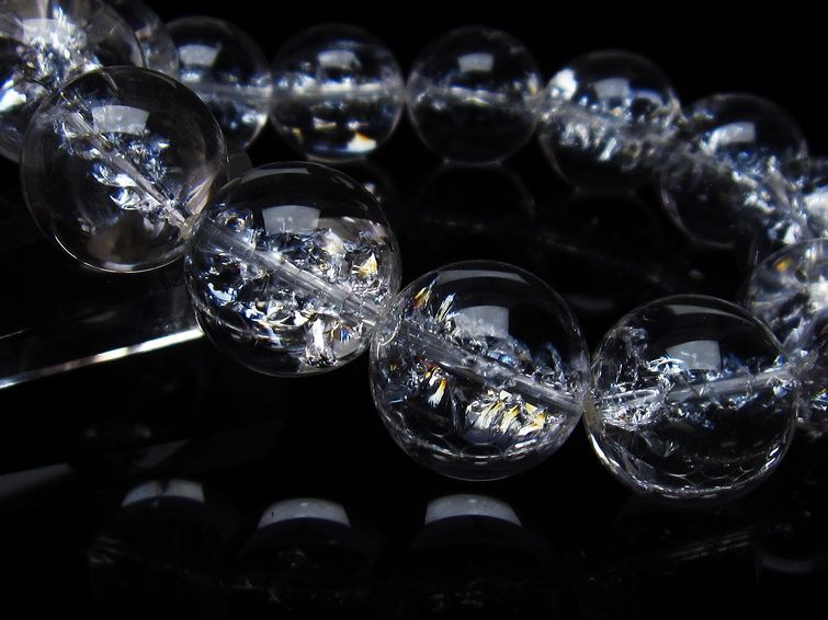 アイリスクォーツ 水晶 ブレスレット 18mm 一点物 111-35503