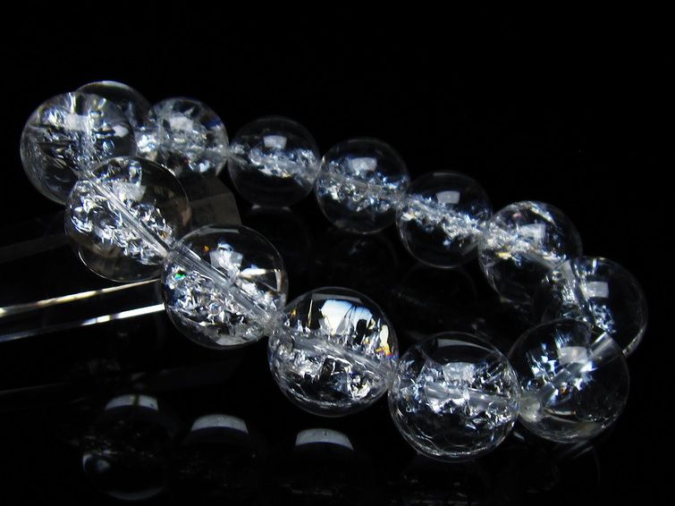 アイリスクォーツ 水晶 ブレスレット 18mm 一点物 111-35504