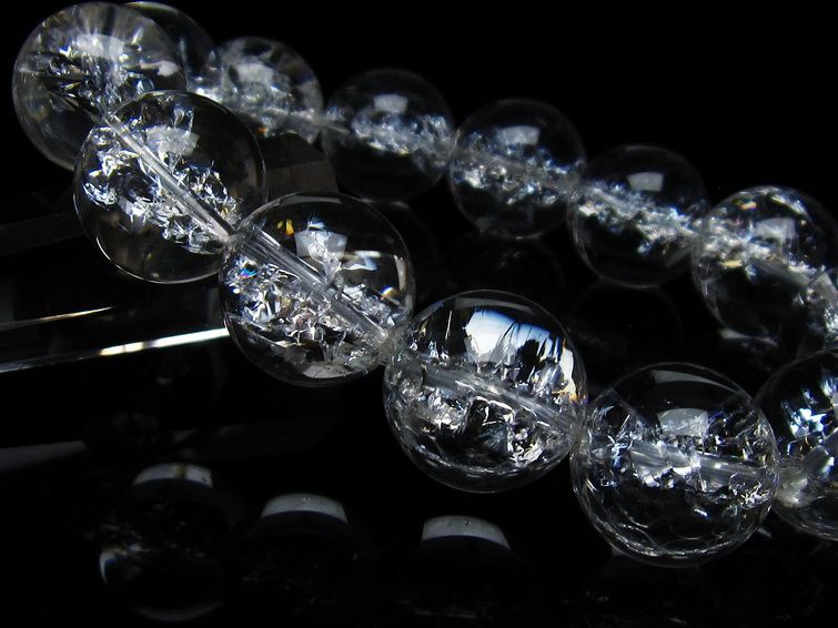 アイリスクォーツ 水晶 ブレスレット 18mm 一点物 111-35504