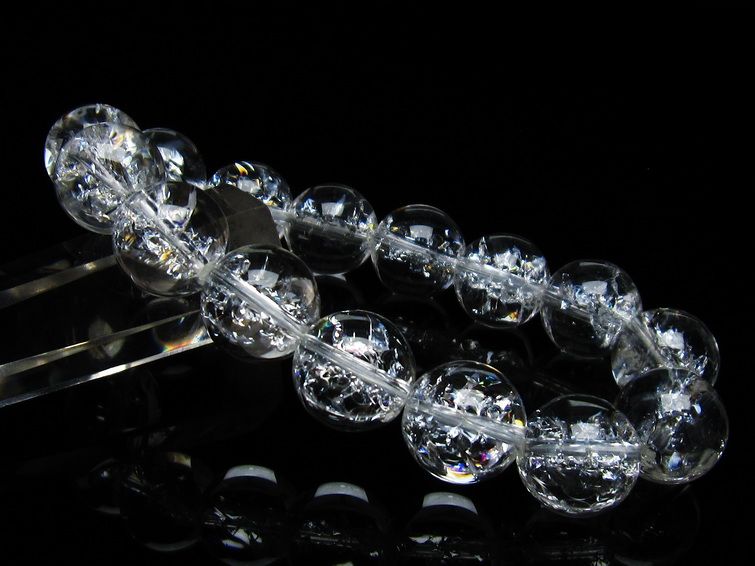 アイリスクォーツ 水晶 ブレスレット 14mm 一点物 メール便可 [M便 1/10] 111-35518 【sold out】