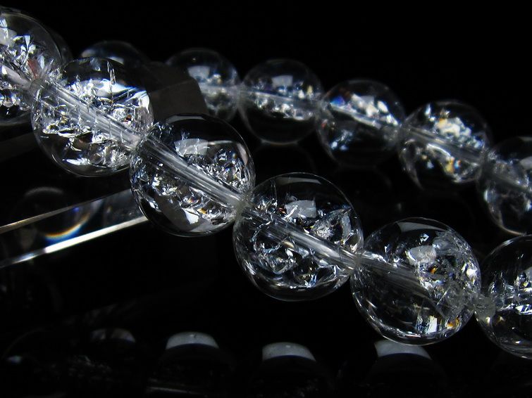 アイリスクォーツ 水晶 ブレスレット 14mm 一点物 メール便可 [M便 1/10] 111-35519