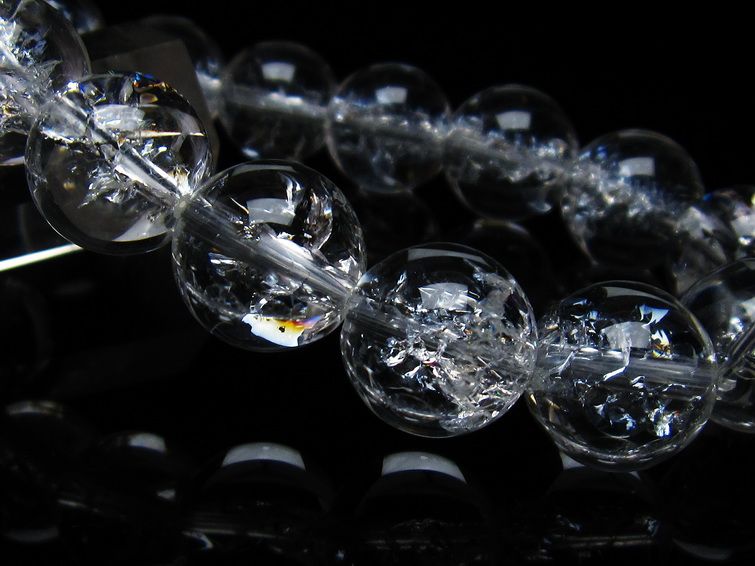 アイリスクォーツ 水晶 ブレスレット 14mm 一点物 メール便可 [M便 1/10] 111-35520