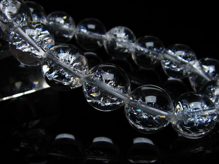 アイリスクォーツ 水晶 ブレスレット 14mm 一点物 メール便可 [M便 1/10] 111-35522