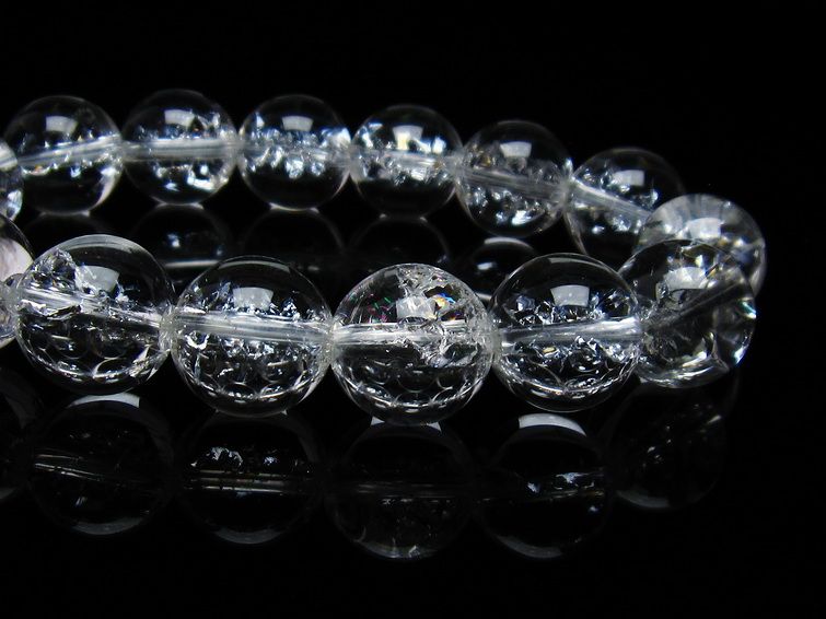 アイリスクォーツ 水晶 ブレスレット 14mm 一点物 メール便可 [M便 1/10] 111-35522
