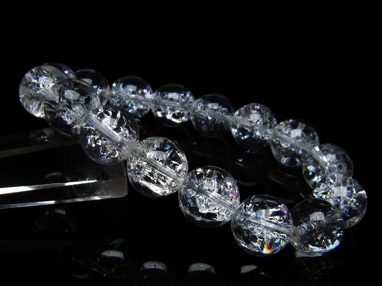 アイリスクォーツ 水晶 ブレスレット 14mm 一点物 メール便可 [M便 1/10] 111-35524
