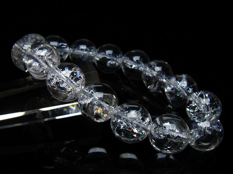 アイリスクォーツ 水晶 ブレスレット 14mm 一点物 メール便可 [M便 1/10] 111-35525