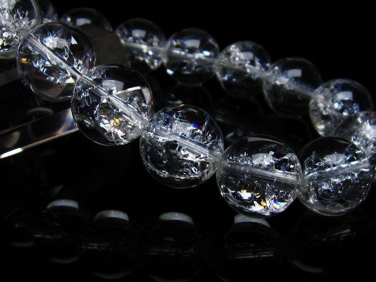 アイリスクォーツ 水晶 ブレスレット 14mm 一点物 メール便可 [M便 1/10] 111-35529