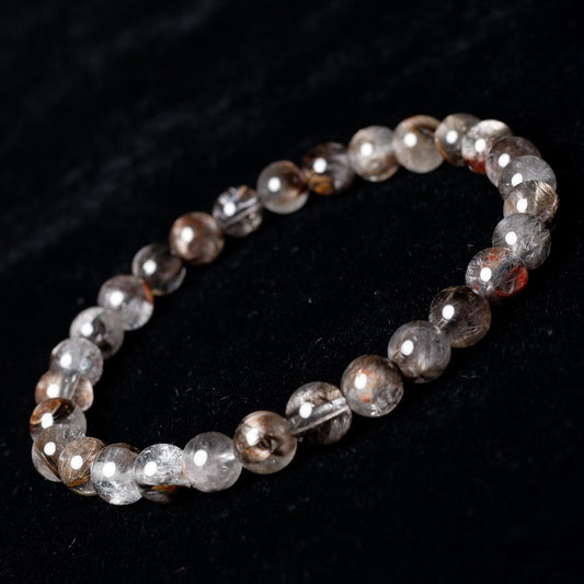 プラチナルチルクォーツ ブレスレット 7mm 一点物 111-35633