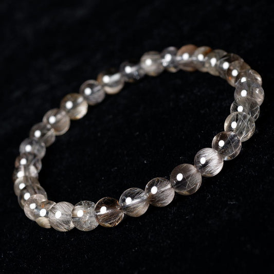 ルチルクォーツ プラチナルチル ブレスレット 6mm 一点物 111-35653