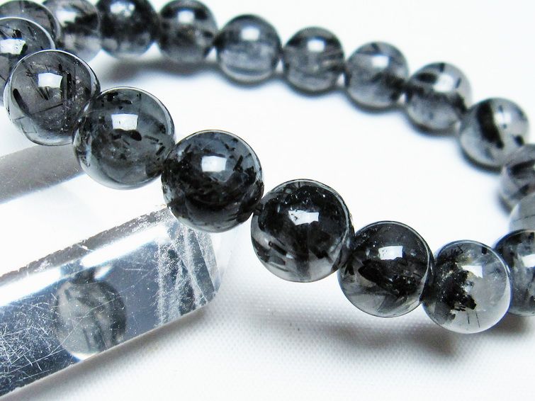 ブラックルチルクォーツ ブレスレット 10mm ブラックトルマリン ブラックルチルクォーツ ブレスレット 10mm ブラックトルマリン