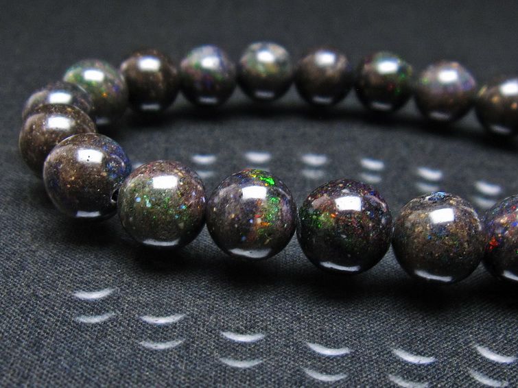ブラックオパール ブレスレット 10mm 一点物  111-37890