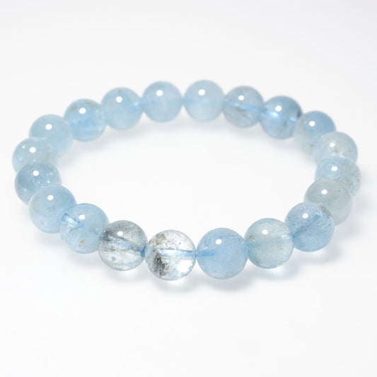 アクアマリン ブレスレット 10mm 一点物  111-38456
