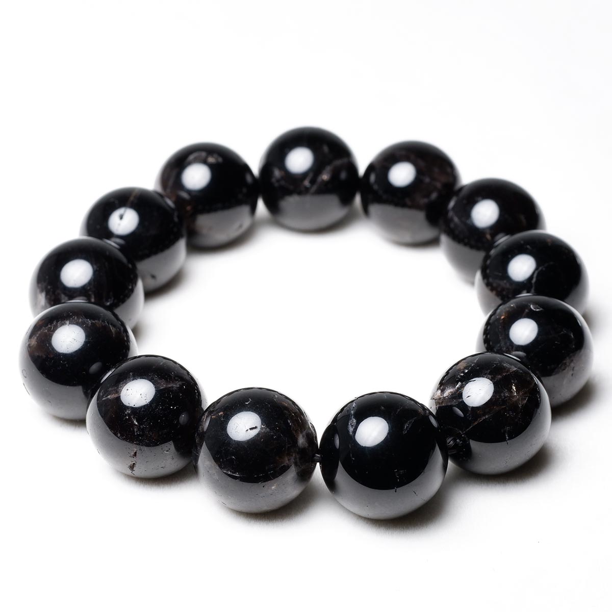 モリオン ブレスレット 18mm 黒水晶 ブレス 一点物  111-38897