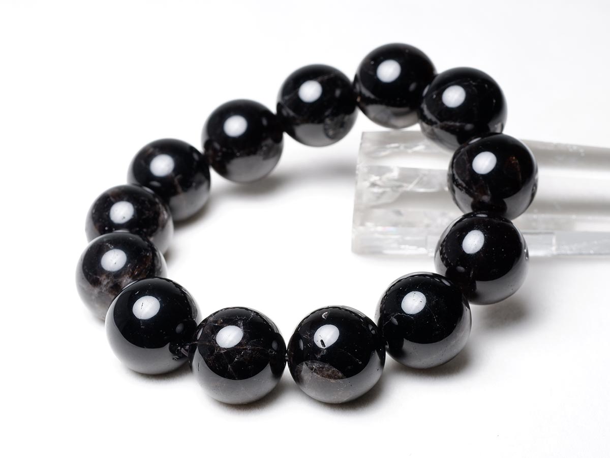 モリオン ブレスレット 18mm 黒水晶 ブレス 一点物 111-38897 – 天然石