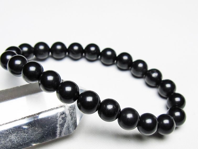 ブラックシリカ ブレスレット 8mm 一点物 メール便可 [M便 1/10] 111-39468