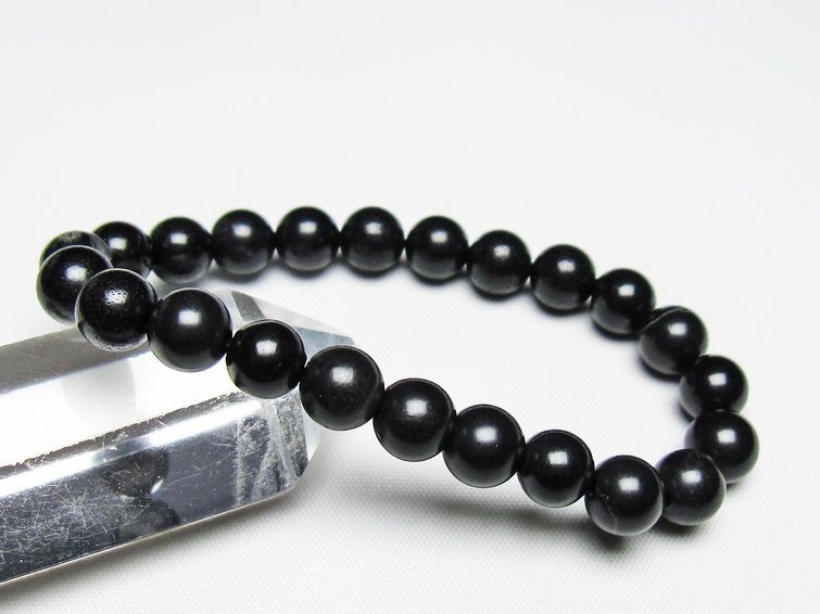 ブラックシリカ ブレスレット 8mm 一点物 メール便可 [M便 1/10] 111-39470
