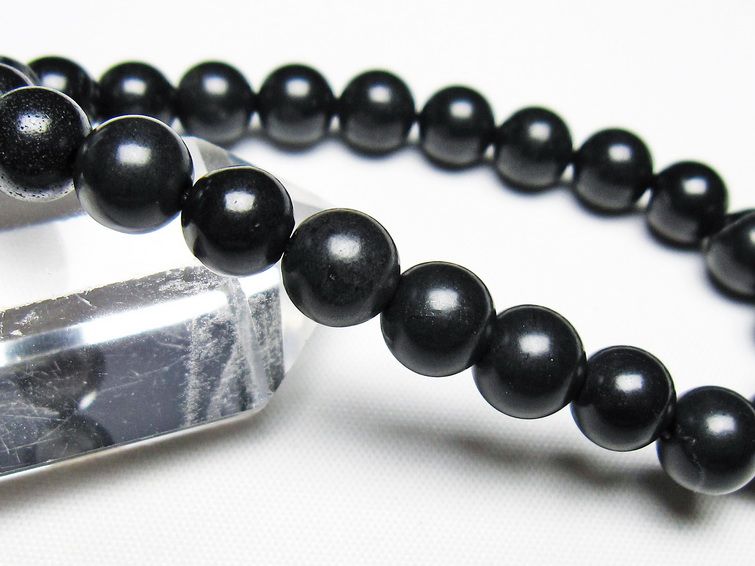 ブラックシリカ ブレスレット 8mm 一点物 メール便可 [M便 1/10] 111-39470
