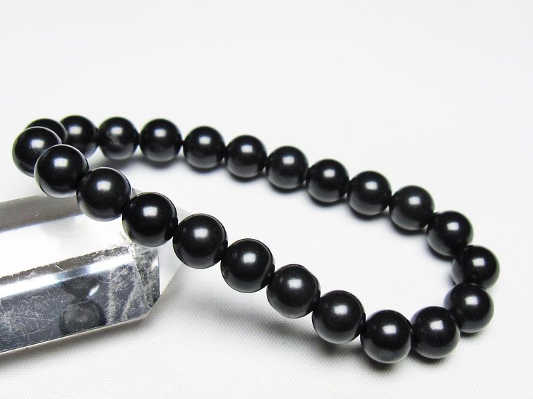 ブラックシリカ ブレスレット 8mm 一点物 メール便可 [M便 1/10] 111-39475 【sold out】