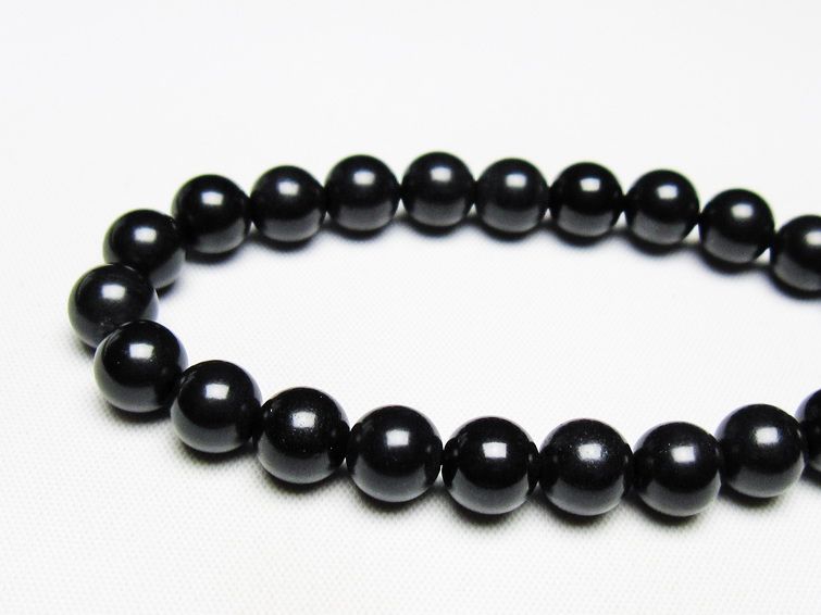 ブラックシリカ ブレスレット 8mm 一点物 メール便可 [M便 1/10] 111-39477
