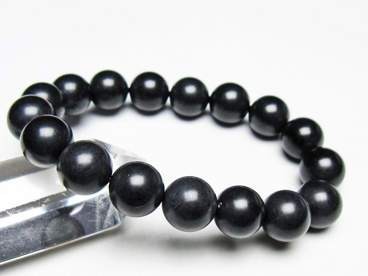 ブラックシリカ ブレスレット 12mm 一点物 メール便可 [M便 1/10] 111-39559[sold out]