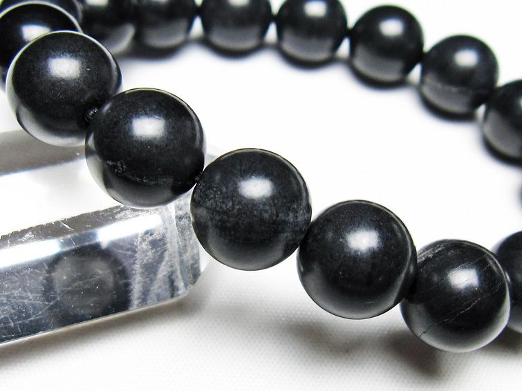 ブラックシリカ ブレスレット 12mm 一点物 メール便可 [M便 1/10] 111-39560