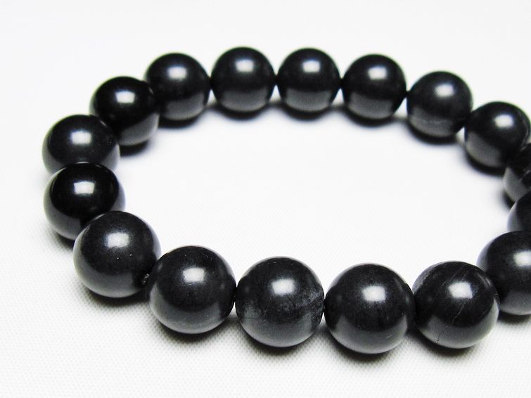 ブラックシリカ ブレスレット 12mm 一点物 メール便可 [M便 1/10] 111-39560