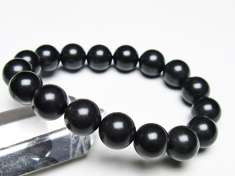 ブラックシリカ ブレスレット 12mm 一点物 メール便可 [M便 1/10] 111-39562