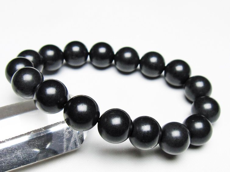 ブラックシリカ ブレスレット 12mm 一点物 メール便可 [M便 1/10] 111-39564