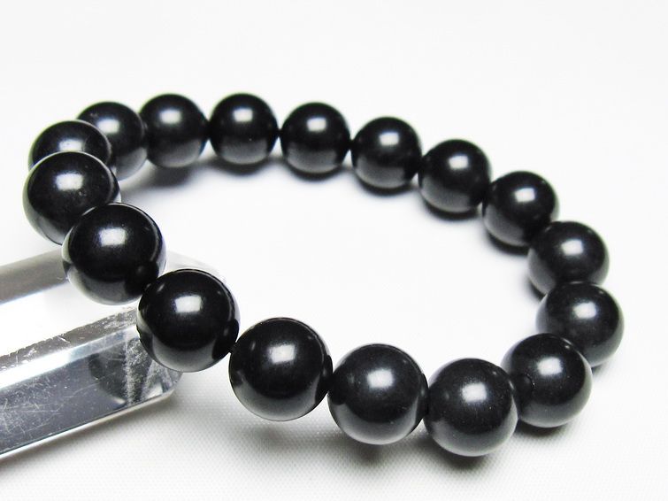 ブラックシリカ ブレスレット 12mm 一点物 メール便可 [M便 1/10] 111-39565 【sold out】