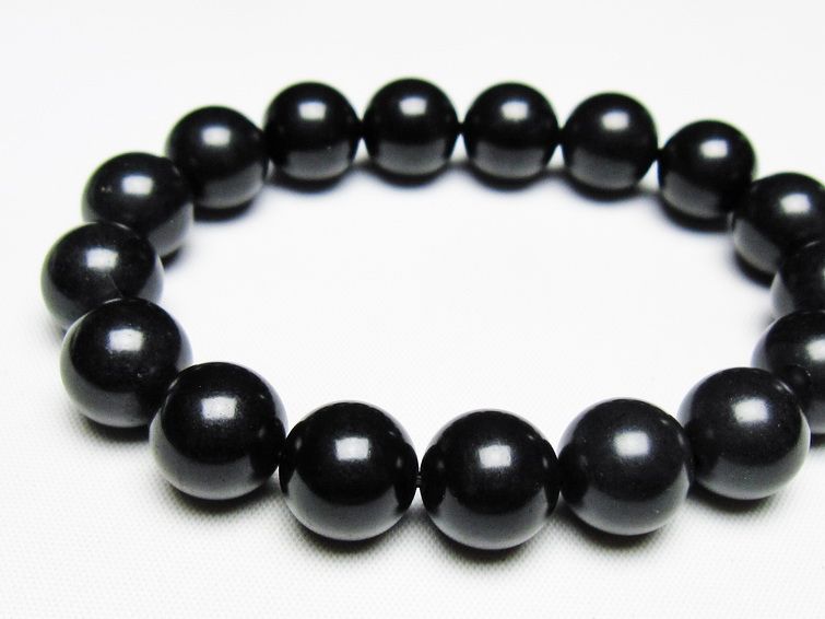 ブラックシリカ ブレスレット 12mm 一点物 メール便可 [M便 1/10] 111-39565 【sold out】