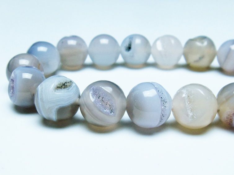 アゲート 笑口ブレスレット 12mm 一点物 メール便可 [M便 1/10] 111-39574 [sold out]