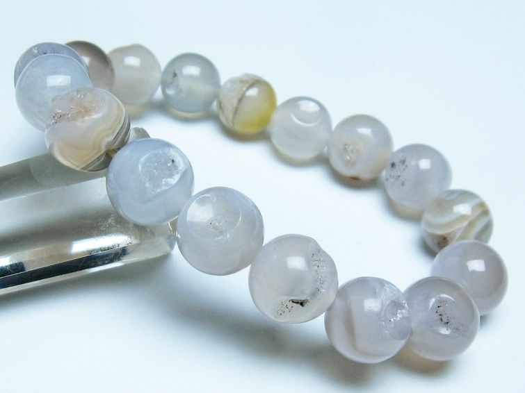 アゲート 笑口ブレスレット 12mm 一点物 メール便可 [M便 1/10] 111-39579 [sold out]