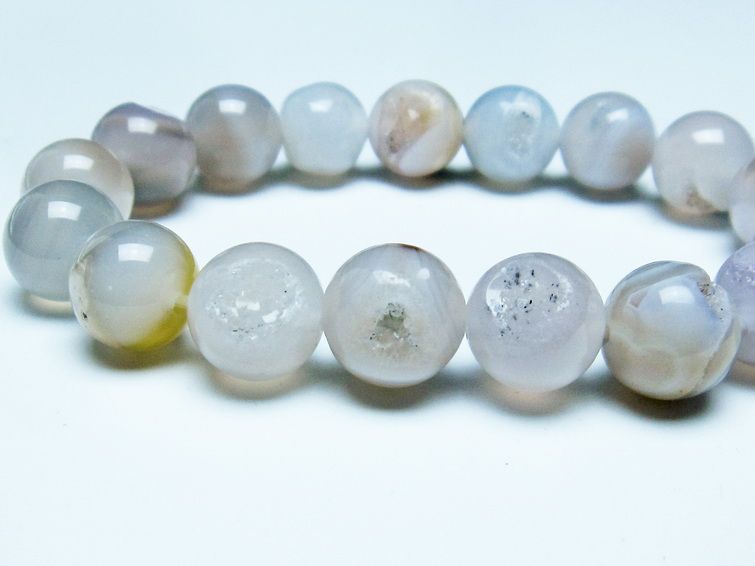 アゲート 笑口ブレスレット 12mm 一点物 メール便可 [M便 1/10] 111-39579 [sold out]
