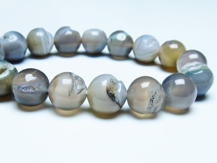 アゲート 笑口 瑪瑙 ブレスレット 12mm 一点物 メール便可 [M便 1/10] 111-39593 【sold out】