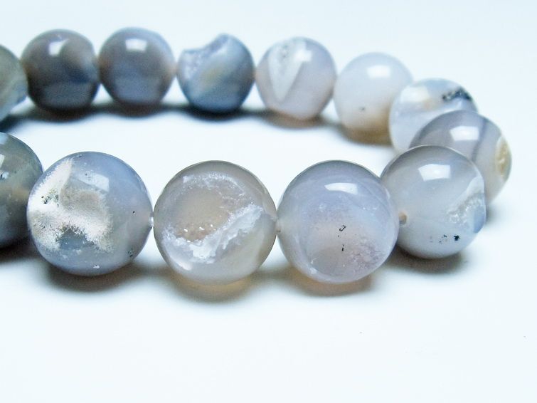 アゲート 笑口 瑪瑙 ブレスレット 14mm 一点物 メール便可 [M便 1/10] 111-39596 【sold out】