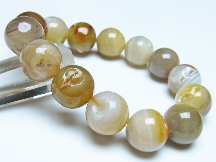 アゲート 笑口ブレスレット 16mm 一点物 メール便可 [M便 1/10] 111-39616 [sold out]