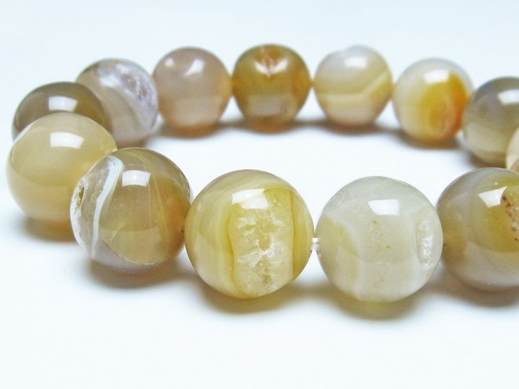 アゲート 笑口ブレスレット 16mm 一点物 メール便可 [M便 1/10] 111-39616 [sold out]