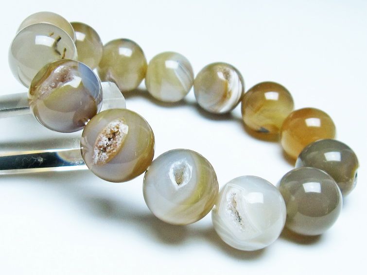 アゲート 笑口ブレスレット 16mm 一点物 メール便可 [M便 1/10] 111-39618 【sold out】