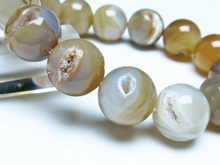 アゲート 笑口ブレスレット 16mm 一点物 メール便可 [M便 1/10] 111-39618 【sold out】