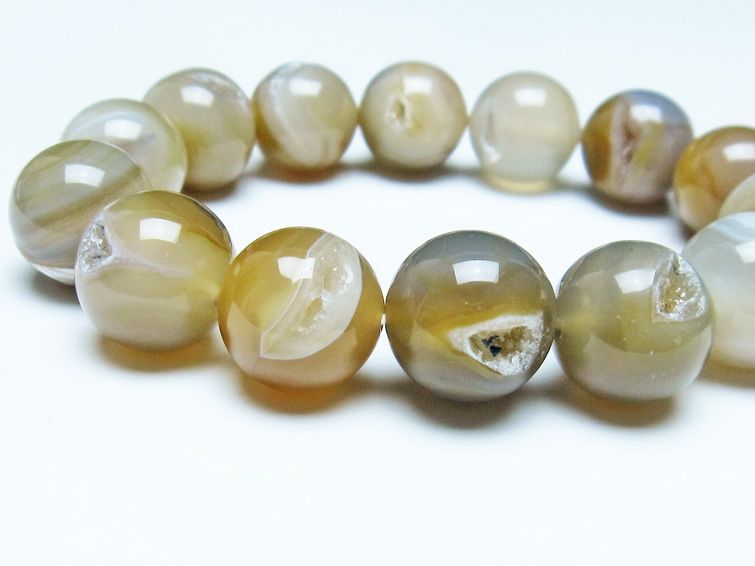 アゲート 笑口ブレスレット 16mm 一点物 メール便可 [M便 1/10] 111-39618 【sold out】