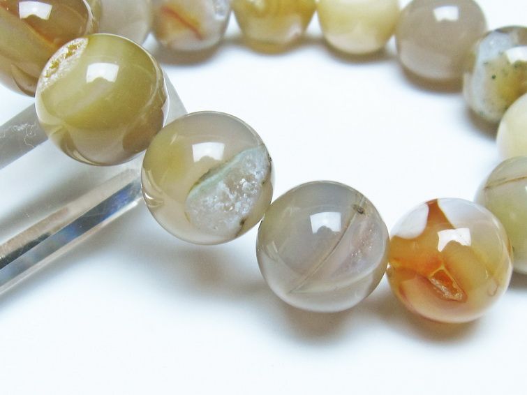 アゲート 笑口ブレスレット 16mm 一点物 メール便可 [M便 1/10] 111-39620