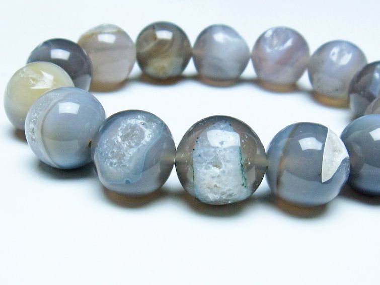 アゲート 笑口ブレスレット 16mm 一点物 メール便可 [M便 1/10] 111-39624 【sold out】