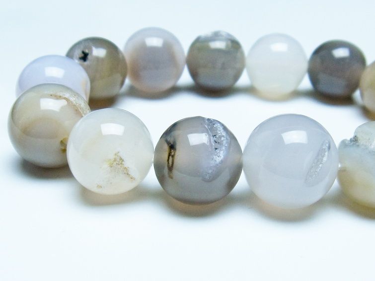 アゲート 笑口ブレスレット 15mm 一点物 メール便可 [M便 1/10] 111-39643