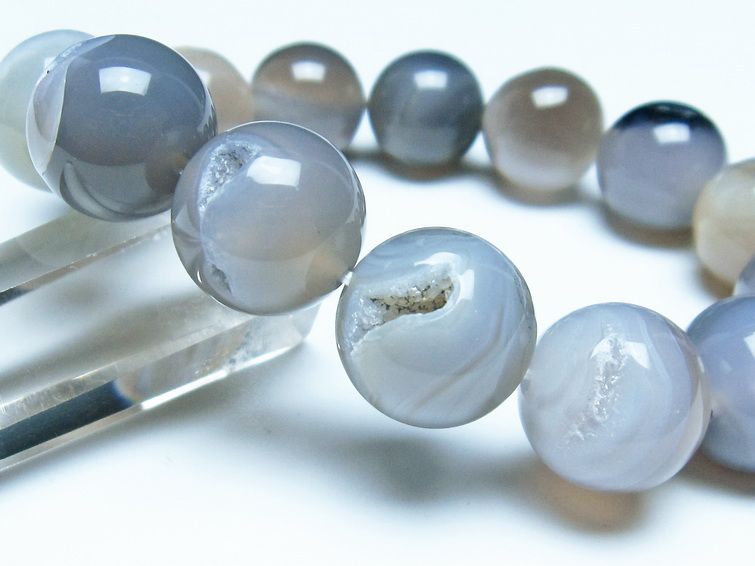 アゲート 笑口ブレスレット 16mm 一点物 メール便可 [M便 1/10] 111-39644
