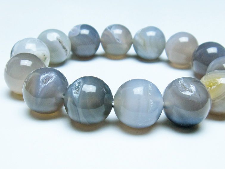 アゲート 笑口ブレスレット 16mm 一点物 メール便可 [M便 1/10] 111-39644