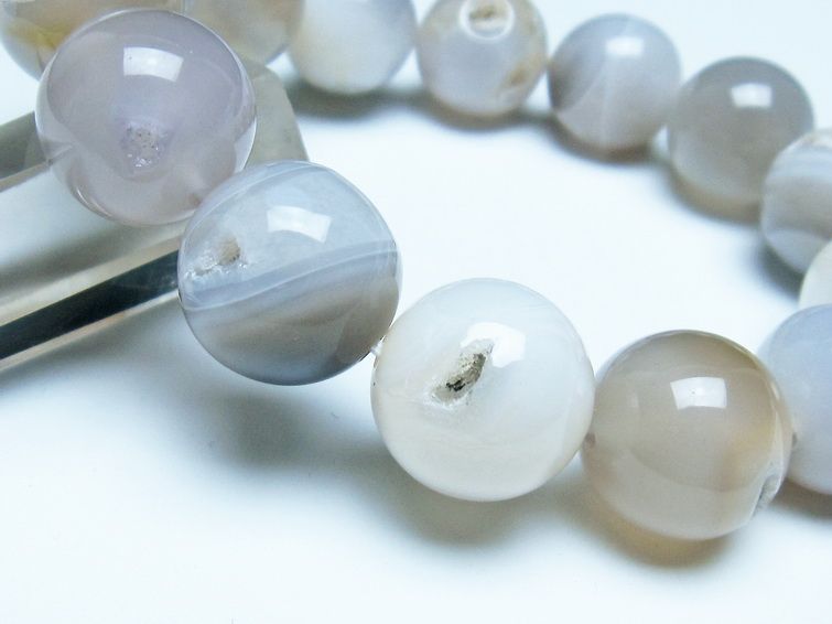 アゲート 笑口ブレスレット 16mm 一点物 メール便可 [M便 1/10] 111-39652