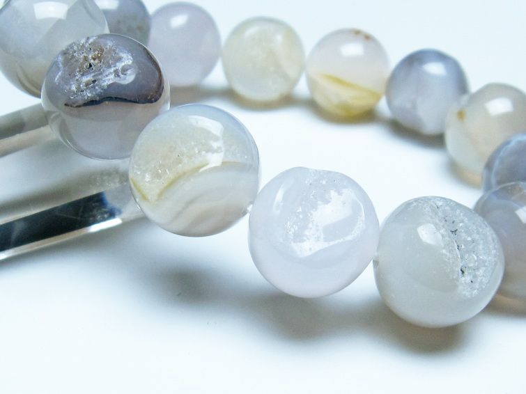 アゲート 笑口ブレスレット 16mm 一点物 メール便可 [M便 1/10] 111-39656